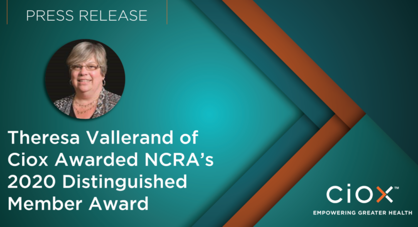 Theresa Vallerand of Ciox Awarded NCRA’s 2020 Distinguished Member Award